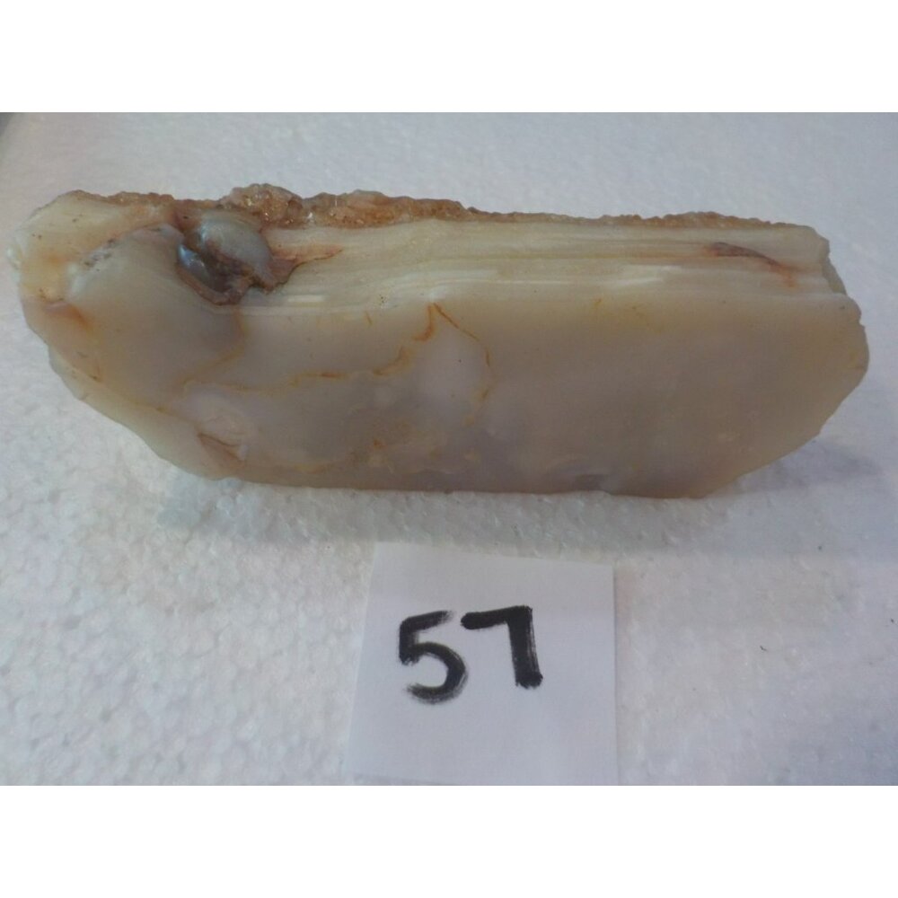 Oregon Creamy White & Pink Agate Banding Lapidary Rock Slab Rough